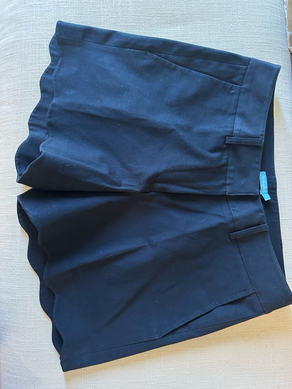 J. McLaughlin Navy Scalloped Hem Shorts